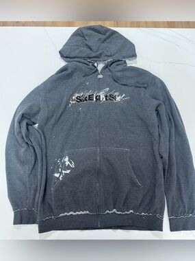 Y2K 686 Six Eight Six Full Zip Hoodie Men Large Gray Snowboard Skate Streetwear